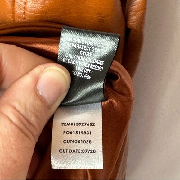Torrid Vegan Motorcycle Style Jacket - Cognac - Picture 5 of 8